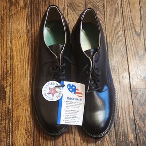 NWT Black Leather Men's Service Dress Shoes Size 13